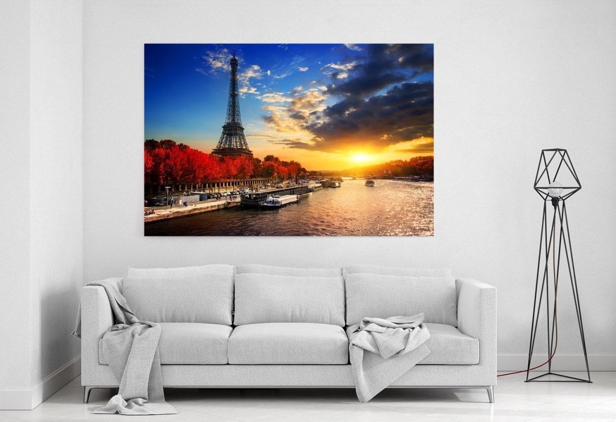 Eiffel Tower On The Bank Of Seine In Paris Canvas Print Picture - SPC273 - Art Fever - Art Fever