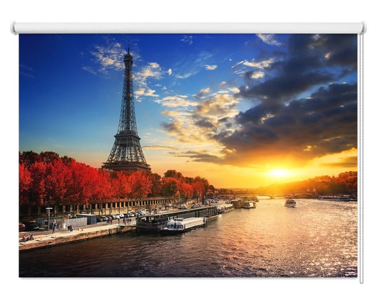 Eiffel Tower On The Bank Of Seine In Paris Printed Picture Photo Roller Blind - RB1089 - Art Fever - Art Fever