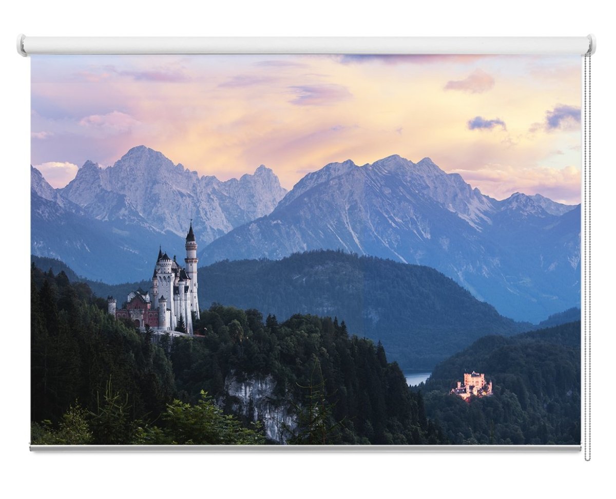 Famous Neuschwanstein Castle At Sunset, Germany Printed Picture Photo Roller Blind - RB1078 - Art Fever - Art Fever