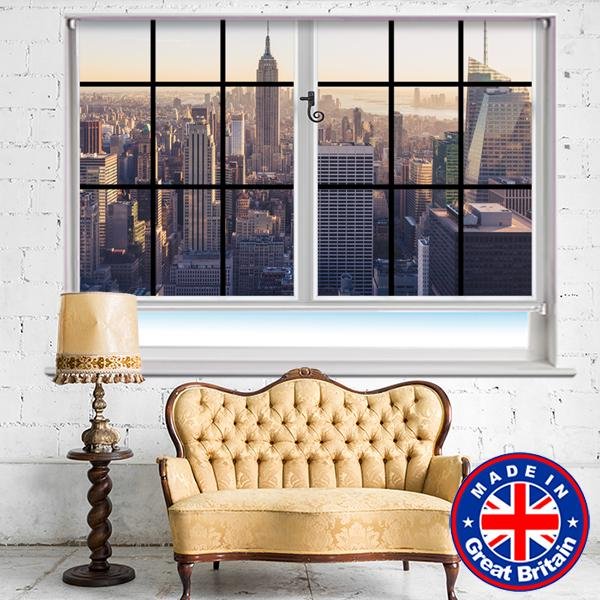 Faux Window View of NYC Empire State Building Printed Picture Photo Roller Blind - RB585 - Art Fever - Art Fever