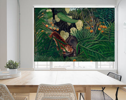 Fight between a Tiger and a Buffalo by Henri Rousseau Printed Photo Roller Blind - RB1241 - Art Fever - Art Fever