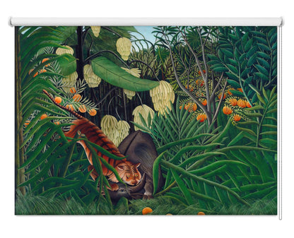 Fight between a Tiger and a Buffalo by Henri Rousseau Printed Photo Roller Blind - RB1241 - Art Fever - Art Fever
