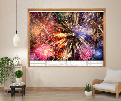 Fireworks Dance Printed Photo Roller Blind - 1X2343449 - Art Fever - Art Fever