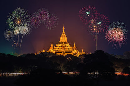 Fireworks on Burma New Years Printed Picture Photo Roller Blind - RB619 - Art Fever - Art Fever