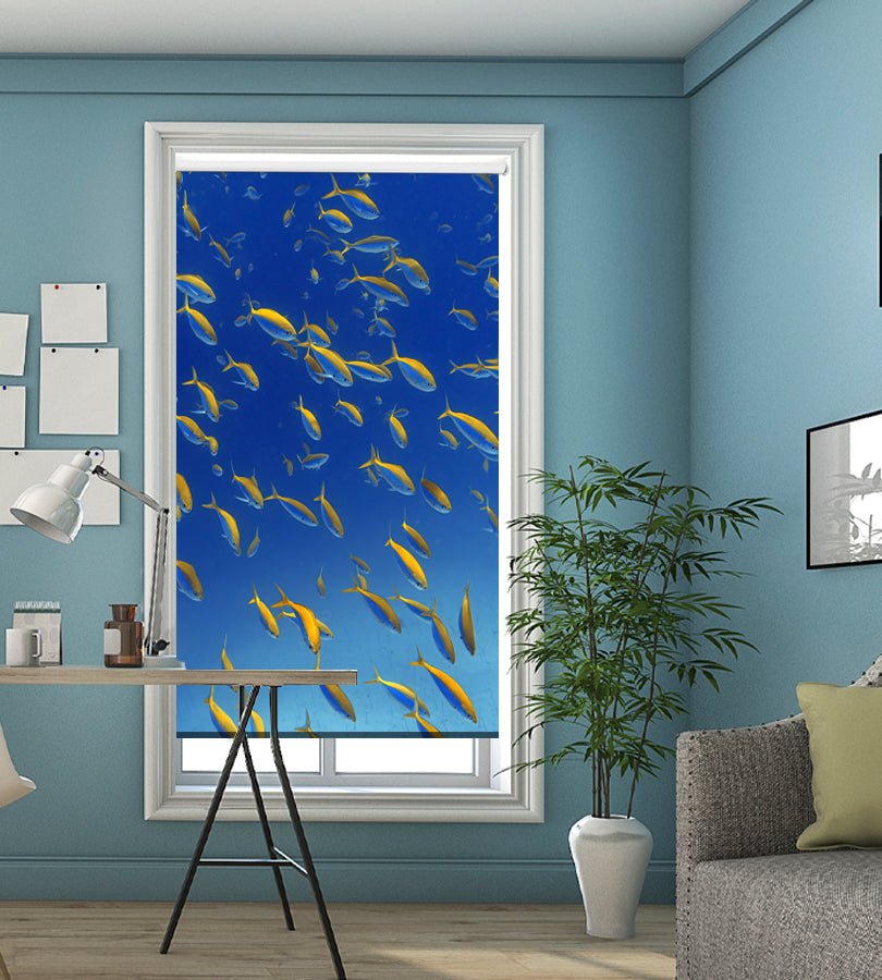 Fish Frenzy Printed Picture Photo Roller Blind - 1X2265801 - Art Fever - Art Fever