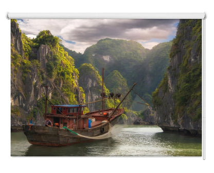 Fishing Boat in Vietnam Printed Picture Photo Roller Blind- 1X1177594 - Art Fever - Art Fever