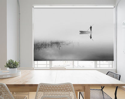 Fishing Boat on the Lake Printed Picture Photo Roller Blind- 1X1367776 - Art Fever - Art Fever