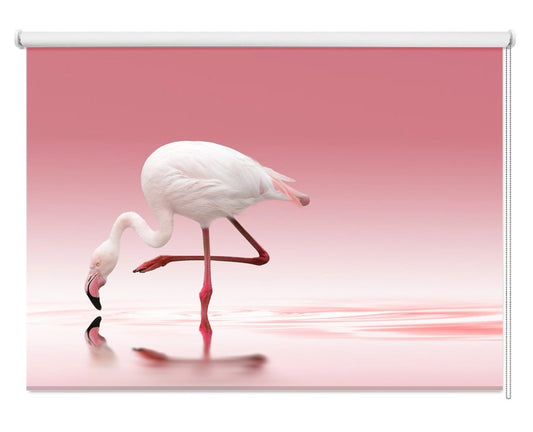 Flamingo Pink Water Printed Picture Photo Roller Blind - 1X1027153 - Art Fever - Art Fever