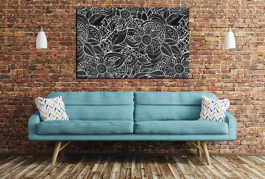 Floral Pattern Image Printed Onto A Single Panel Canvas - SPC132 - Art Fever - Art Fever