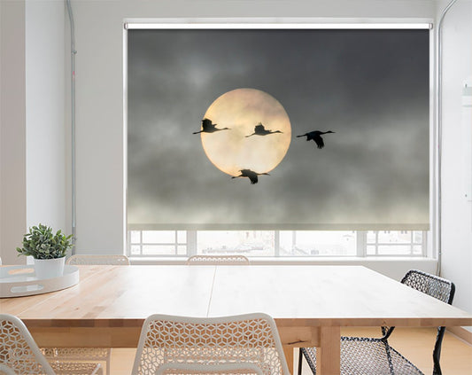 Flying High over the moon Printed Photo Roller Blind - 1X1629993 - Art Fever - Art Fever