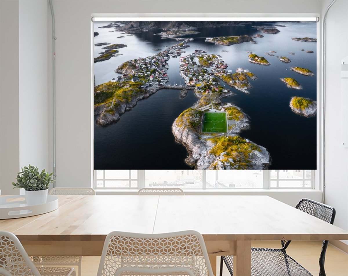 Football Stadium At The End Of The World Printed Picture Photo Roller Blind- 1X1761190 - Art Fever - Art Fever