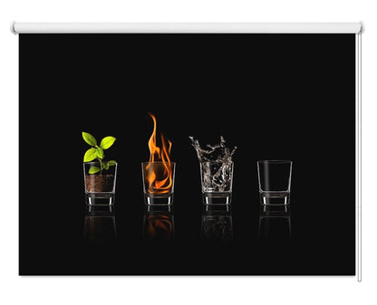 Four Elements Printed Picture Photo Roller Blind - 1X57727 - Art Fever - Art Fever