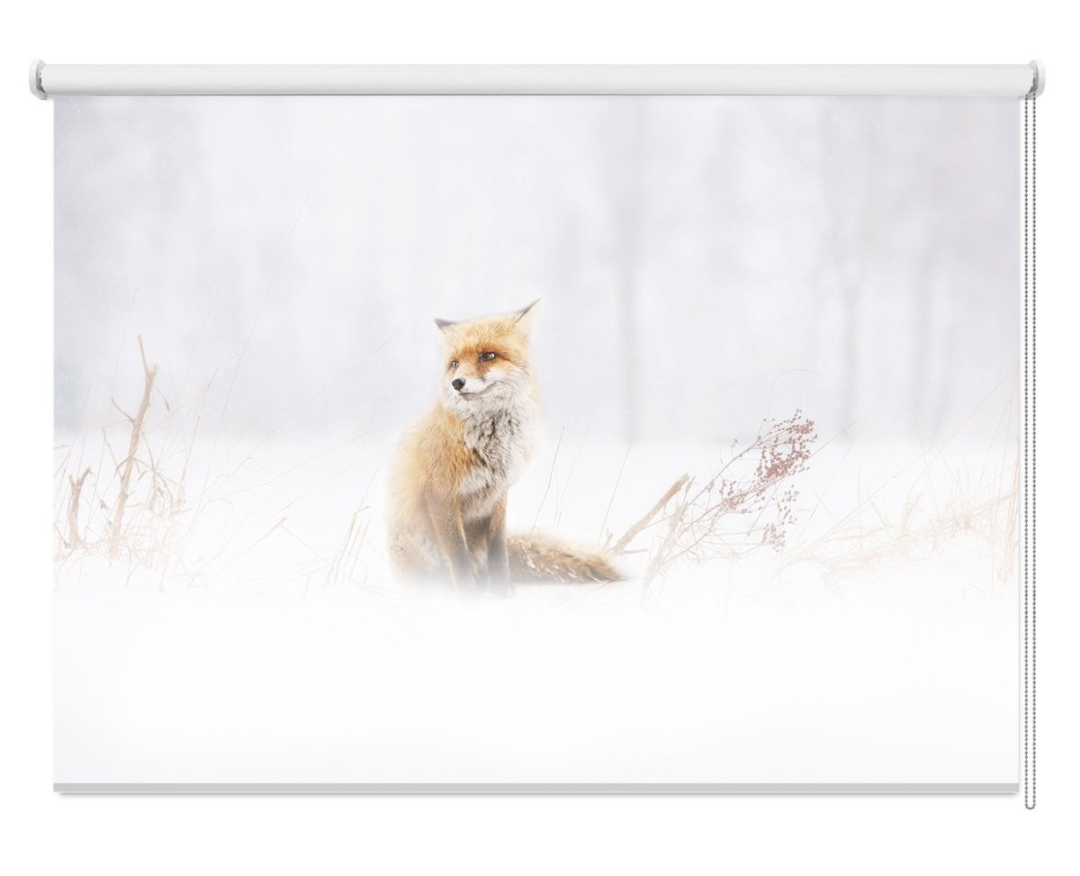 Fox in the Winter Snow Printed Picture Photo Roller Blind - 1X1513866 - Art Fever - Art Fever