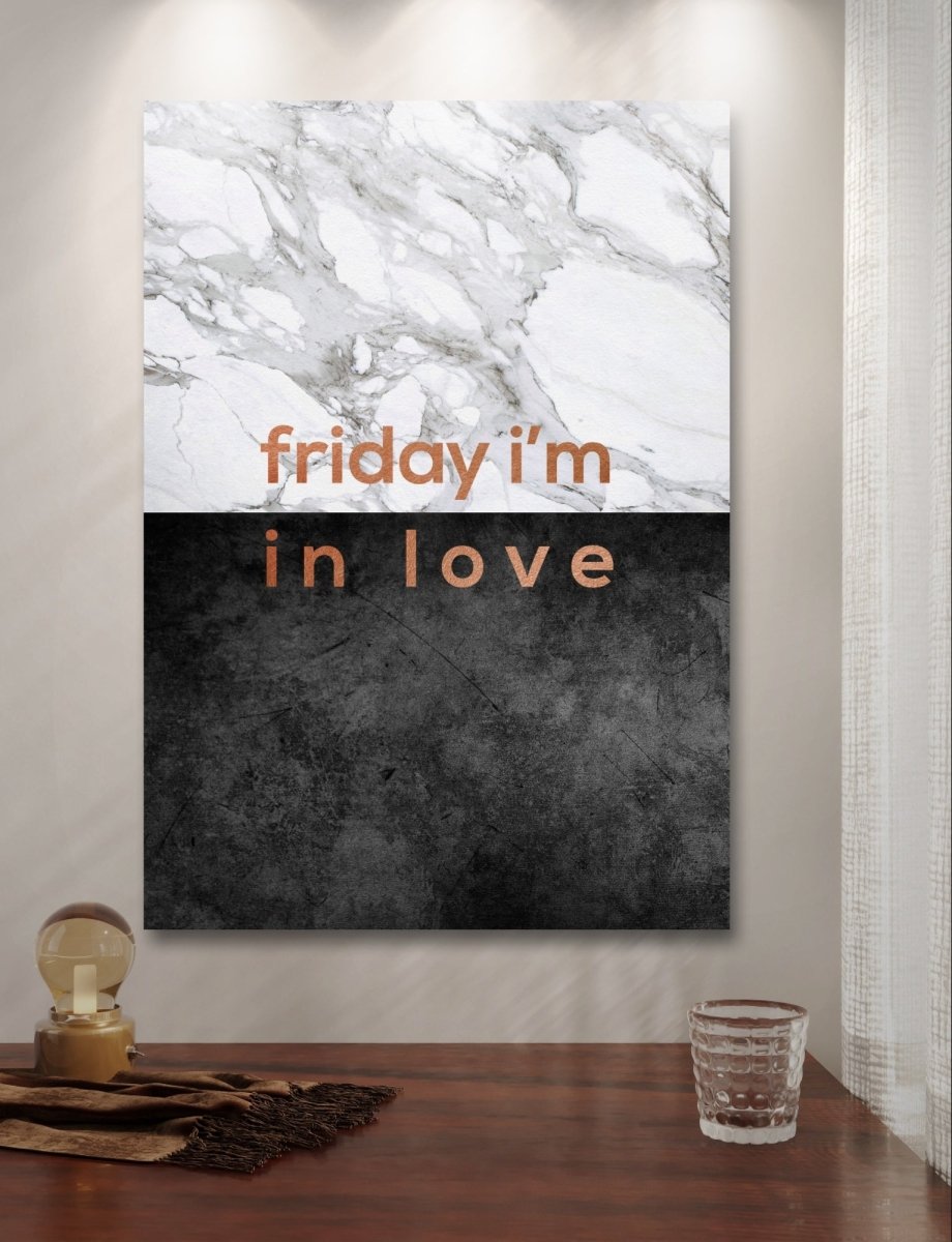 Friday I'm In Love Marble Effect Canvas Print Picture Wall Art - 1X2594806 - Art Fever - Art Fever