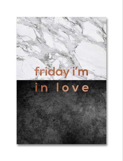 Friday I'm In Love Marble Effect Canvas Print Picture Wall Art - 1X2594806 - Art Fever - Art Fever