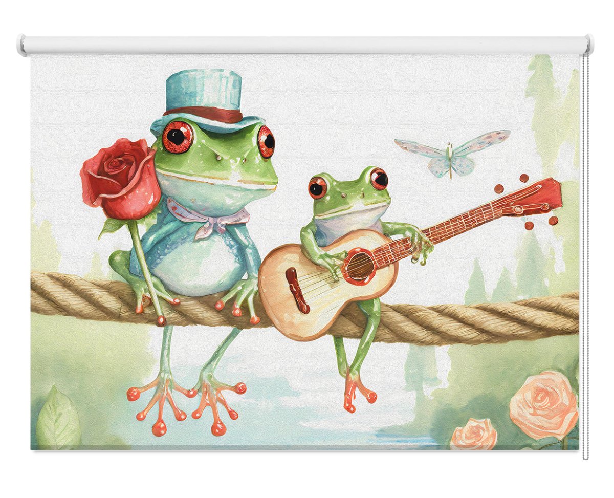 Frogs on a rope Printed Picture Photo Roller Blind - 1X2721260 - Art Fever - Art Fever