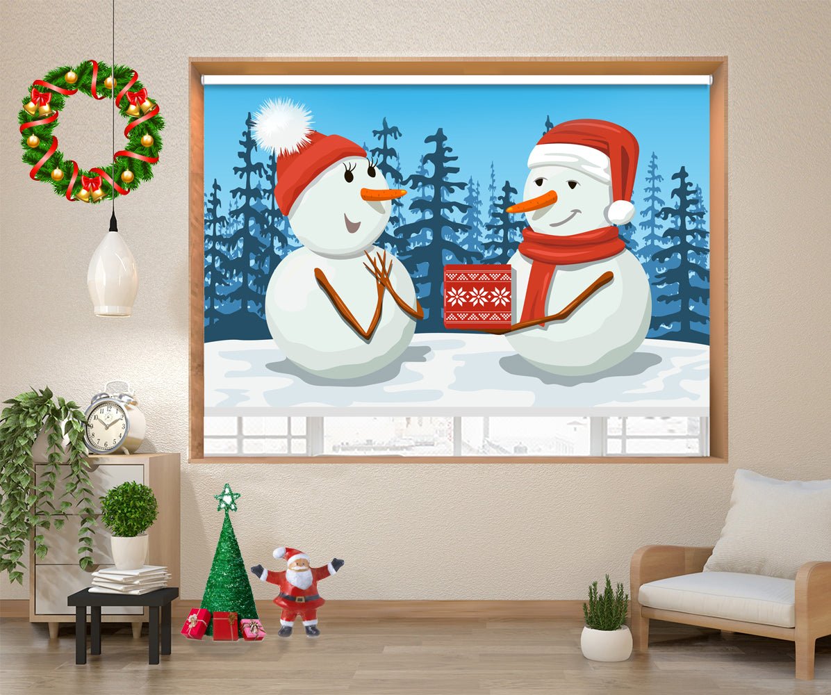 Frosty the Snowman & Christmas Gift Printed Picture Photo Roller Blind - RB1290 - Art Fever - Art Fever