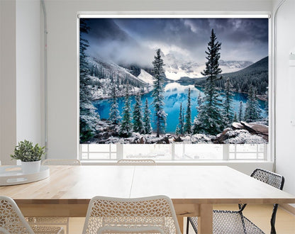 Frozen Winter Moraine Lake Printed Picture Photo Roller Blind - 1X1030235 - Art Fever - Art Fever