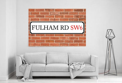 Fulham Road SW6 Street Sign Canvas Print Picture - SPC236 - Art Fever - Art Fever