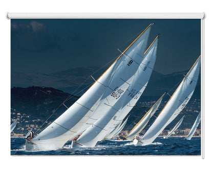Full Speed Yacht Race Printed Picture Photo Roller Blind - 1X1259894 - Art Fever - Art Fever