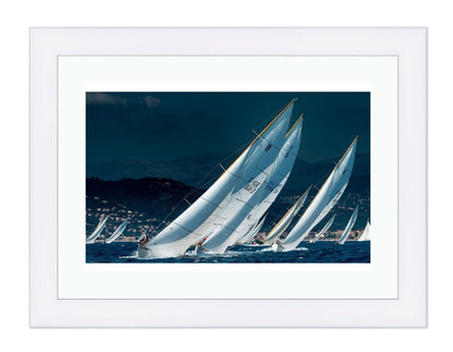 Full Speed Yacht Race Wall Art Framed Mounted Print Picture - 1X1259894 - Art Fever - Art Fever