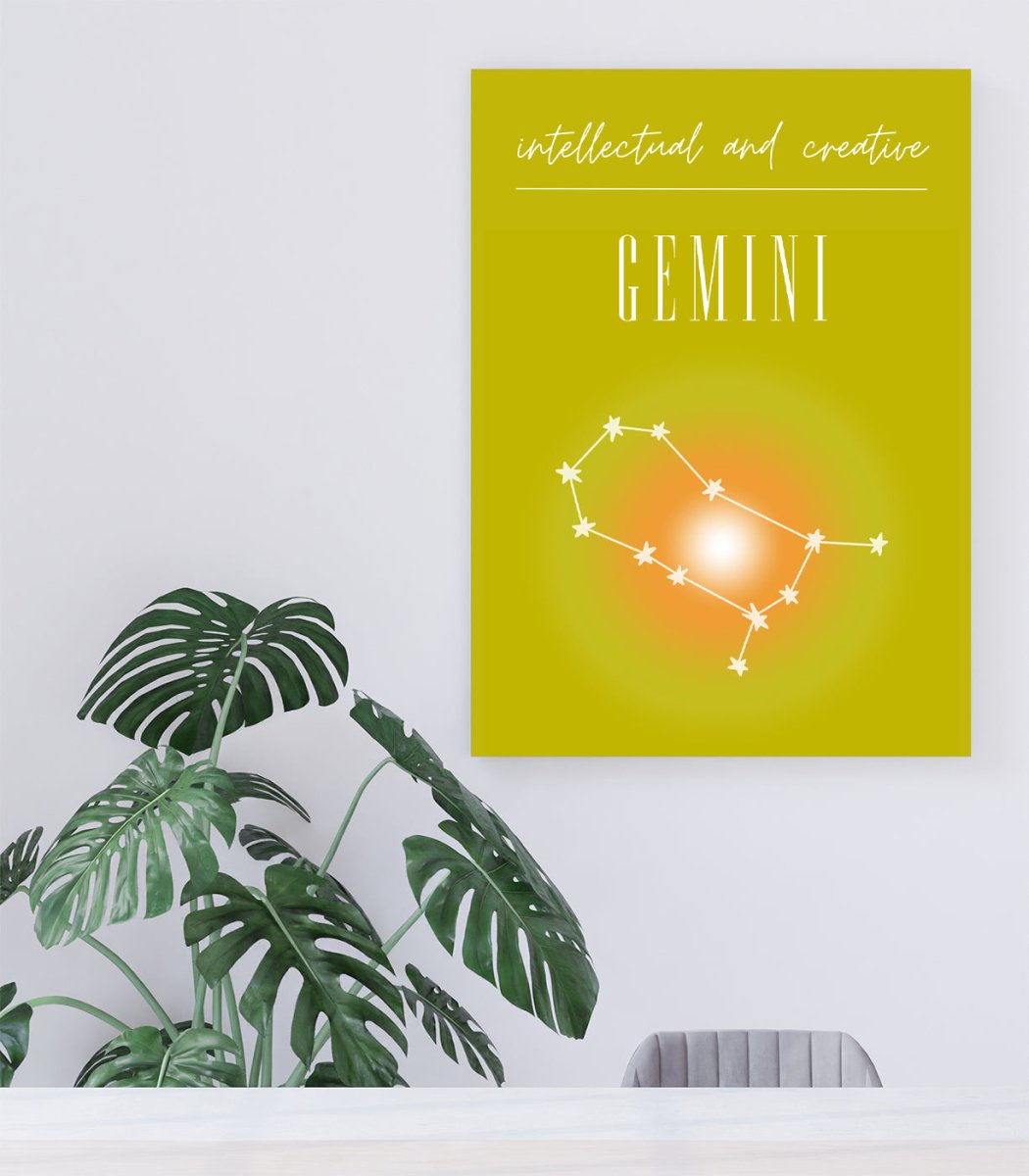 Gemini Zodiac Print Art Constellation Canvas Print Wall Art - 1X2451712 - Art Fever - Art Fever