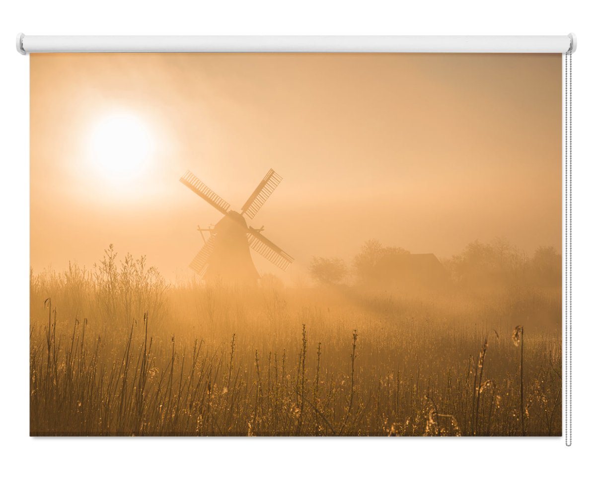 Golden Dawn Windmill Printed Photo Roller Blind - 1X1312096 - Art Fever - Art Fever