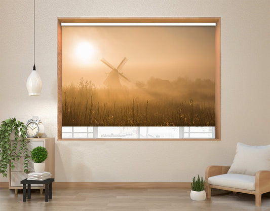 Golden Dawn Windmill Printed Photo Roller Blind - 1X1312096 - Art Fever - Art Fever