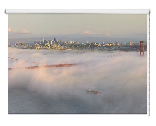 Golden Gate Bridge in the Clouds Printed Picture Photo Roller Blind - 1X40530 - Art Fever - Art Fever