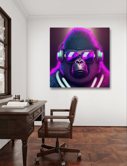 Cool Ape with DJ Heaphones - Stampa artistica da parete Cool Ape with DJ Heaphones - Stampa artistica da parete