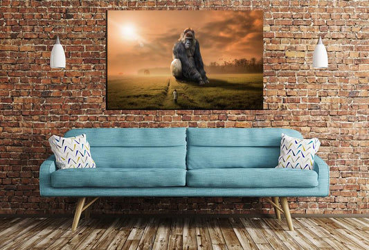 Gorilla Scene Image Printed Onto A Single Panel Canvas - SPC117 - Art Fever - Art Fever
