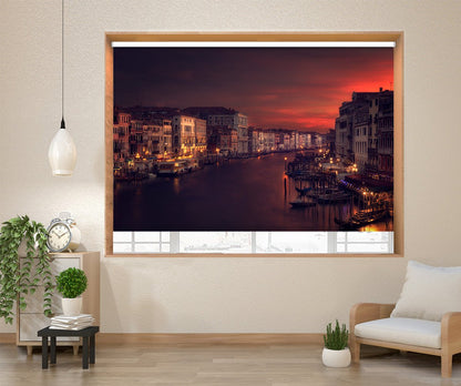 Grand Canal Venice at Sunset Printed Picture Photo Roller Blind - 1X1504163 - Art Fever - Art Fever