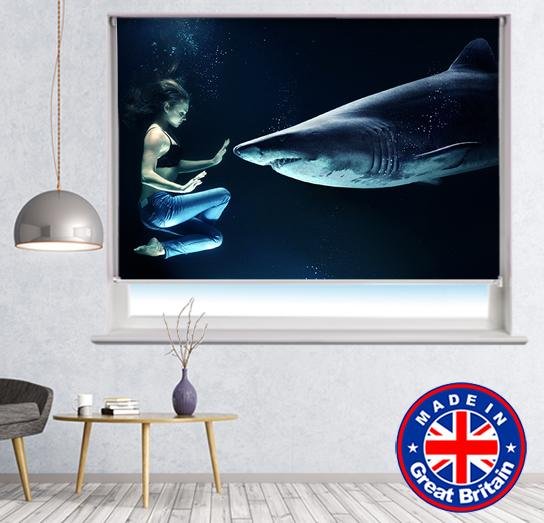 Great White Shark Underwater Printed Picture Photo Roller Blind - RB629 - Art Fever - Art Fever