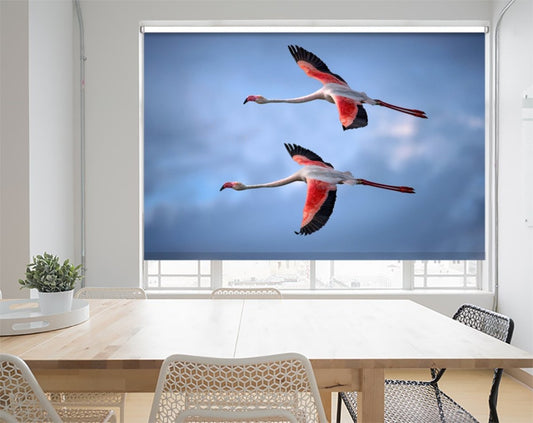 Greater Flamingos Printed Picture Photo Roller Blind- 1X1321251 - Art Fever - Art Fever