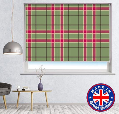 Green Red Tartan Plaid Pattern Printed Picture Photo Roller Blind - RB605 - Art Fever - Art Fever