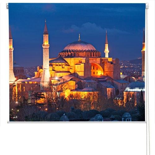 Hagia Sophia Mosque at Night Printed Picture Photo Roller Blind - RB77 - Art Fever - Art Fever