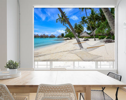 Hammock on the Tropical Beach Printed Picture Photo Roller Blind- 1X1166816 - Art Fever - Art Fever