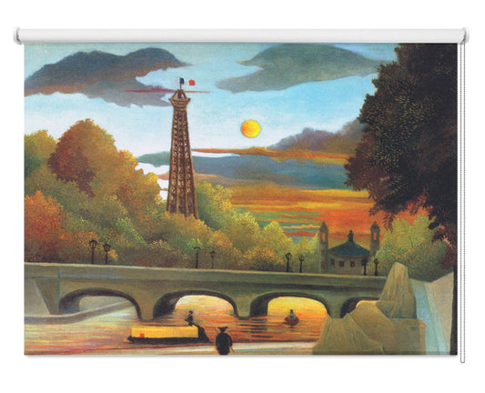 Henri Rousseau's Seine and Eiffel-tower in the sunset Printed Photo Roller Blind - RB1255 - Art Fever - Art Fever