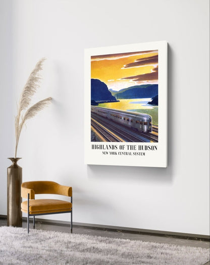 Highlands of the Hudson New York Central System Vintage Travel Poster Canvas Print Picture Wall Art - 1X2565616 - Art Fever - Art Fever