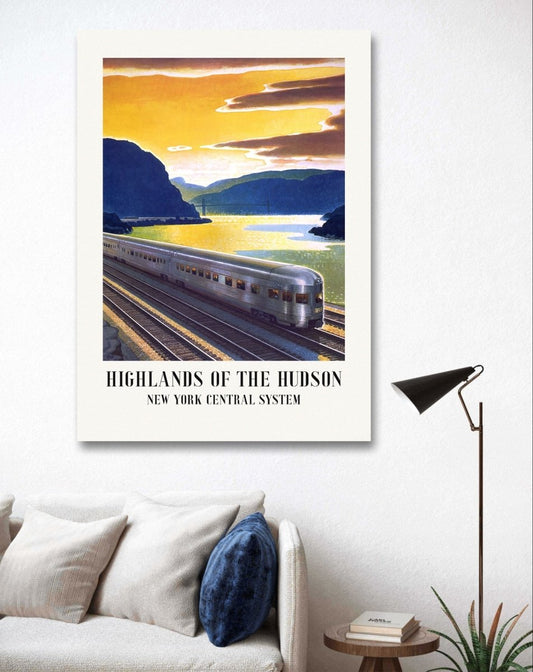 Highlands of the Hudson New York Central System Vintage Travel Poster Canvas Print Picture Wall Art - 1X2565616 - Art Fever - Art Fever