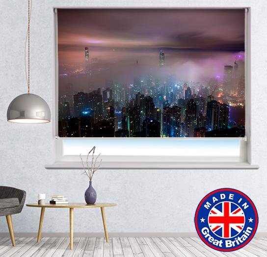 Hong Kong Skyline at Night Photo Printed Picture Roller Blind - RB581 - Art Fever - Art Fever