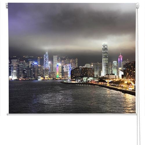 Hong Kong Skyline at Night Printed Picture Photo Roller Blind - RB41 - Art Fever - Art Fever