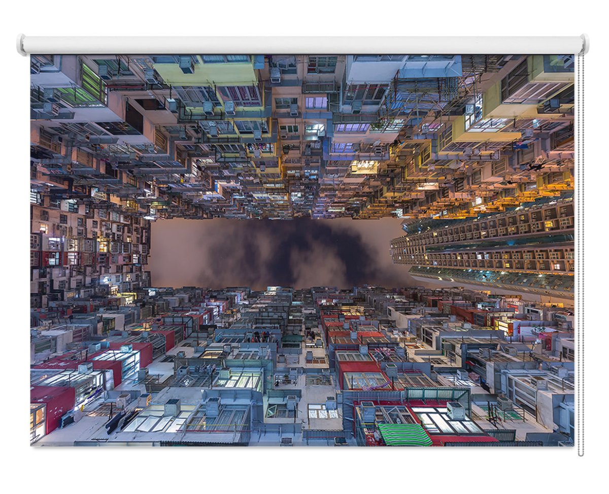 Hong Kong Urban Buildings Printed Picture Photo Roller Blind - 1X2145785 - Art Fever - Art Fever