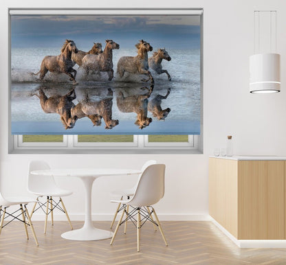 Horses and reflection in the Sea Printed Picture Photo Roller Blind - 1X1217506 - Pictufy - Art Fever