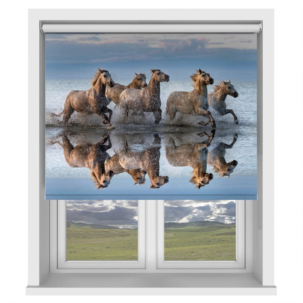Horses and reflection in the Sea Printed Picture Photo Roller Blind - 1X1217506 - Pictufy - Art Fever