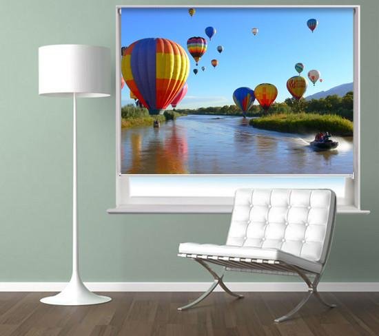 Hot Air Balloons Over the Water Printed Picture Photo Roller Blind - RB314 - Art Fever - Art Fever