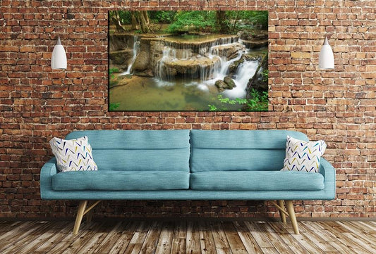 Huay Mae Kamin Waterfall Thailand Image Printed Onto A Single Panel Canvas - SPC145 - Art Fever - Art Fever