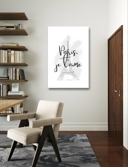 I Love Paris Quote Eiffel Tower Canvas Print Picture Wall Art - 1X2617144 - Art Fever - Art Fever