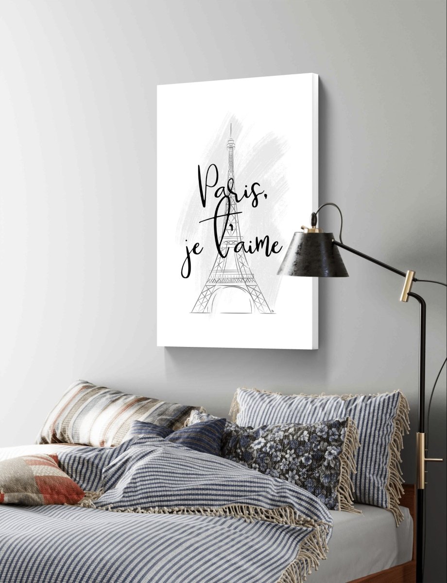 I Love Paris Quote Eiffel Tower Canvas Print Picture Wall Art - 1X2617144 - Art Fever - Art Fever