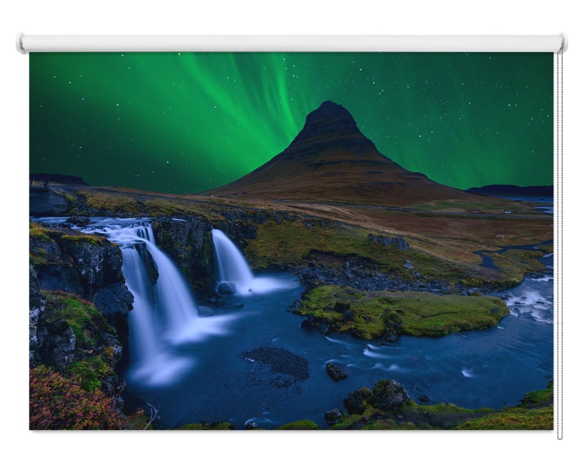Iceland Under A Boreal Green Sky Printed Picture Photo Roller Blind- 1X1031224 - Art Fever - Art Fever